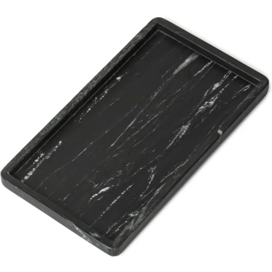 

Marble Tray for Bathroom Countertop Kitchen Counter or Catchall - 7½" Large Vanity Tray for Skincare or Perfume - Handcrafted N