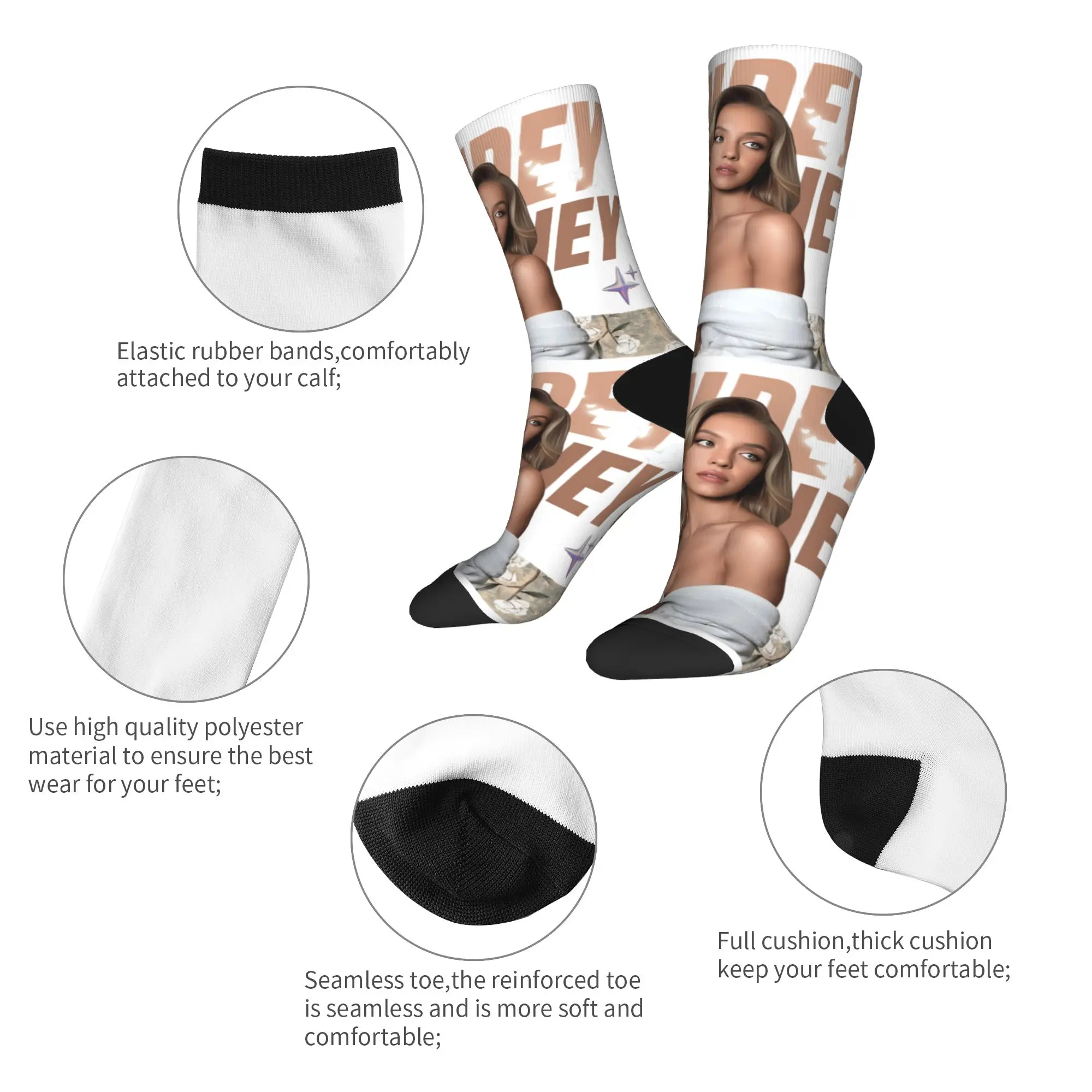 سيدني سويني الجوارب الممثلة المضادة للانزلاق جوارب النساء الرجال متوسطة لينة سكيت الجوارب الشتاء الترفيه نمط الجوارب #6