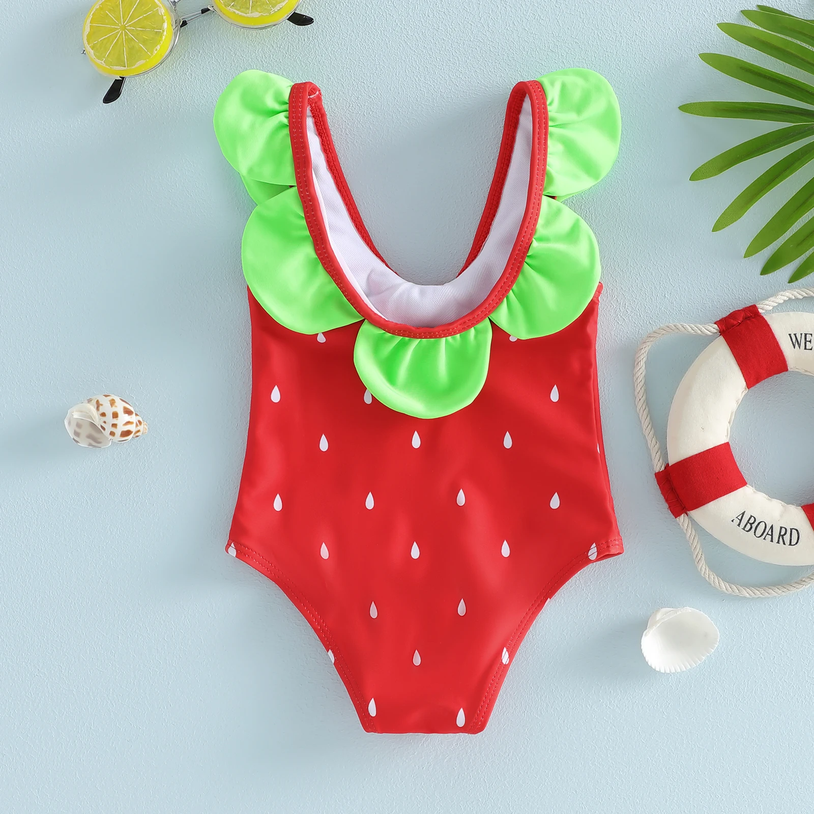 Watermelon Print Baby Girl Swimsuit 3