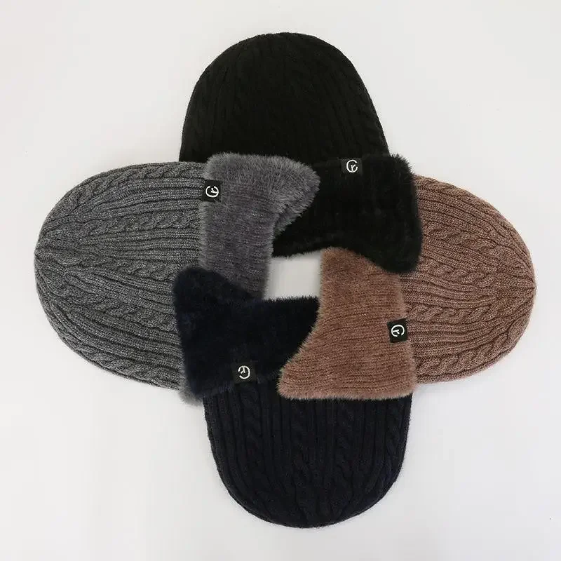 Gestrickte Biker-Mütze für Herren, Warmer Ohrenschutz, Fahrrad-Outdoormütze, Winddichte Kälteschutzmütze für Herbst und Winter, Tägliche Bekleidung für Ältere – Detail 8