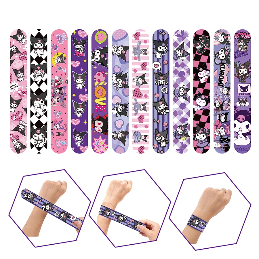 Kawaii سانريو موضوع حفلة لصالح كورومي صفعة سوار هدايا حفلة عيد الميلاد المفاجئة أساور للأطفال عيد الميلاد لوازم الديكور