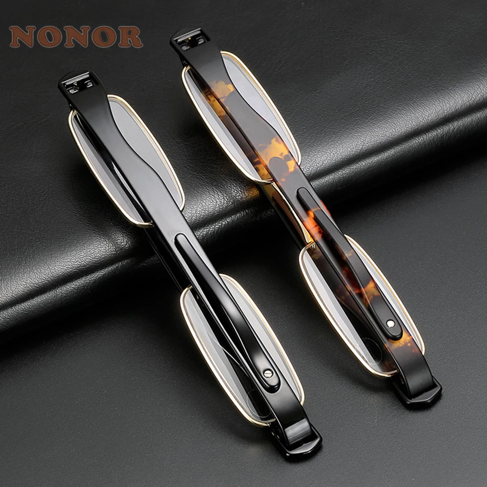 NONOR Portable Reading Glasses Men Women Mini 360 Degree Rotation Presbyopic Eyewear TR90 Folding Eyeglasses With Case