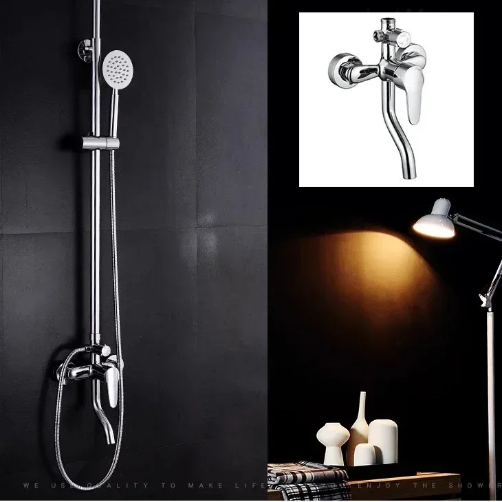 الحائط الحمام صنبور حوض خلاط 3 طرق قابل للتعديل حوض الاستحمام الحنفيات اكسسوارات الحمام المنزلية صنبور خلط الساخنة والباردة #3