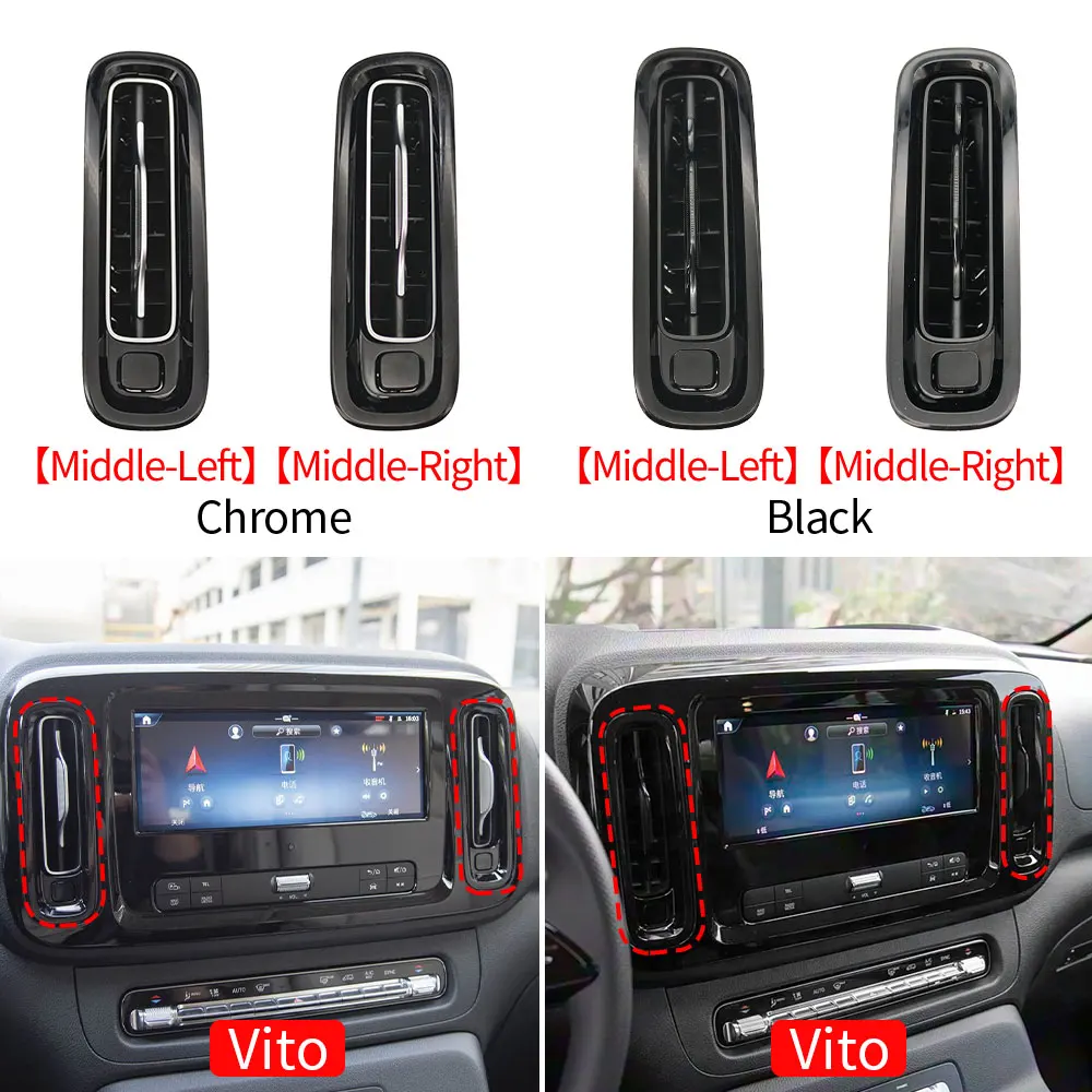 For Mercedes W447 W448 Car Front Middle AC Vent Grille Air Conditioning Outlet Assembly For Benz Vito V Class 2024-2026 V260