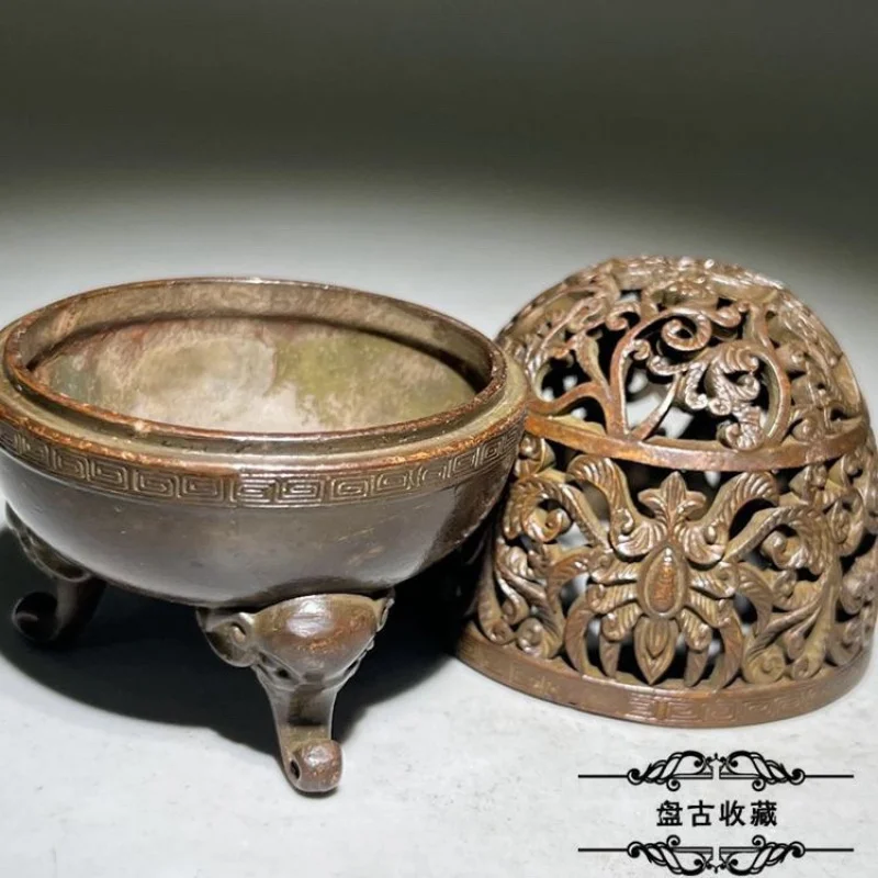 Qianlong Era Three-Legged Elephant Head Incense Burner Home Office Incense Burner Ornament