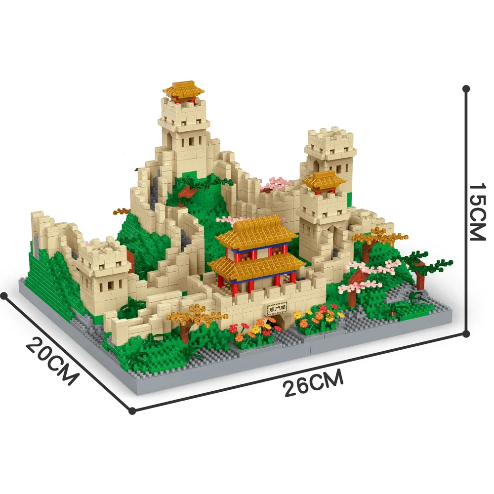 Blocs de construction à microparticules Great Wall – appréciant la beauté de l'architecture chinoise, idéaux pour la décoration de la maison et les cadeaux
