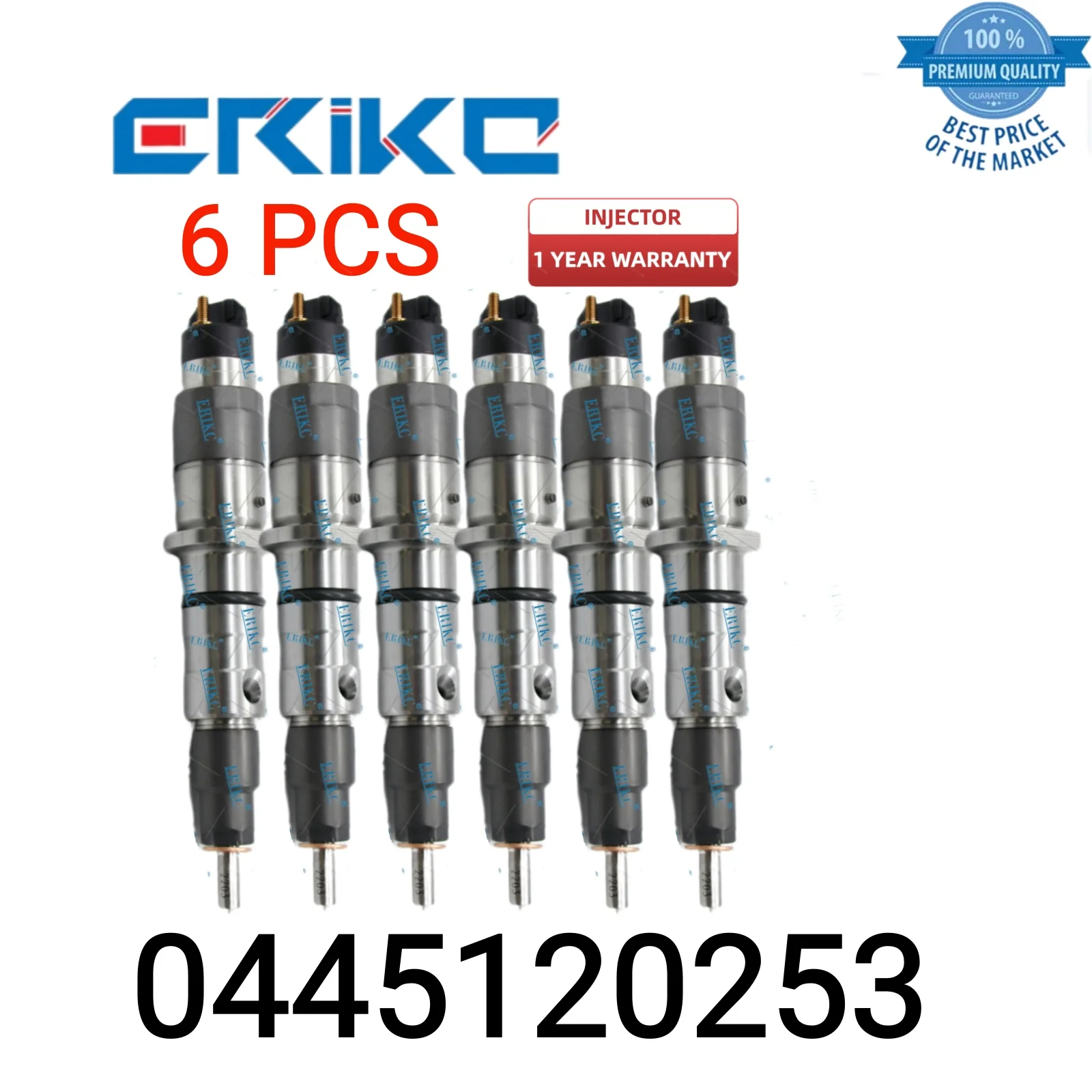 6 PCS 0445120253 Auto Common Rail Injector 0 445 120 253 Injection Rail 0445 120 253 Diesel Fuel Injector