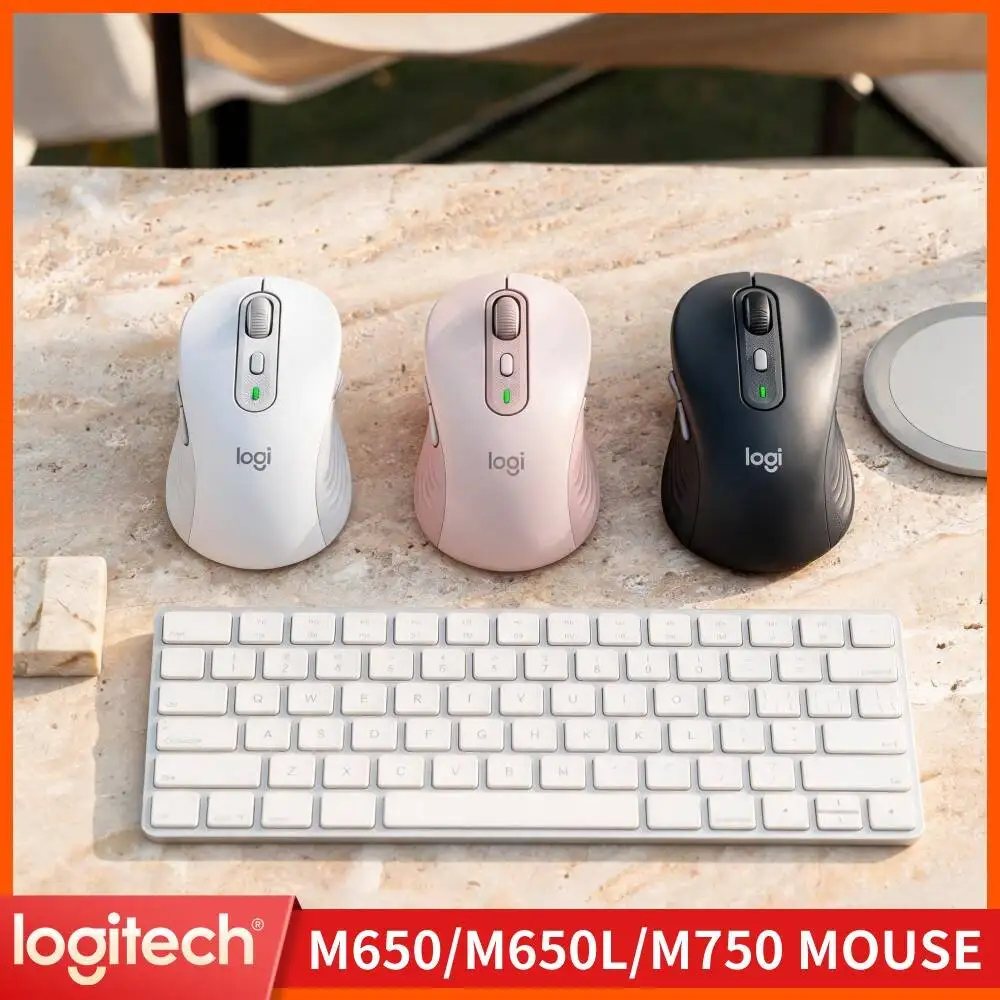 Logitech M650 Wireless Ergonomic Mouse Thumb Rest Cushion Energy Efficient Power Management Wide OS Compatibility For Workspace