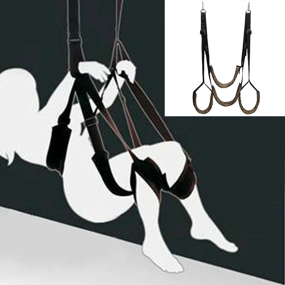 Couples Sex Swing Soft Seat and Leg Bondage BDSM Restraint Cuff Enhancer Erotic Hanging Door Swing Adult Sex Toys Sex Furniture