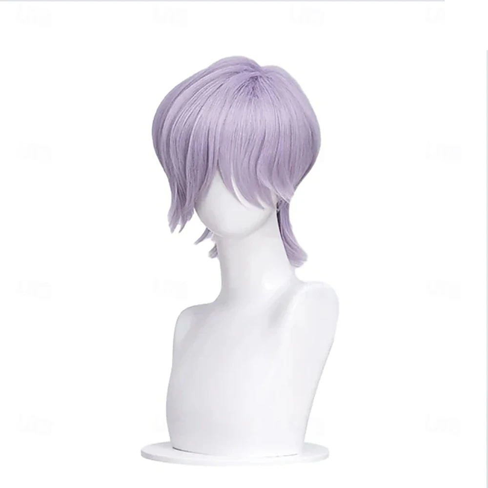 الشعر الاصطناعية فيلم أنيمي الكورية المعبود مستوحاة شعر مستعار تأثيري البوب ستار شعر مستعار قصير الضوء الأرجواني شعر مستعار