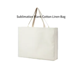 Fashion Reusable Linen Shopping Bag Sublimation Blank Tote Bag Shoulder Bags For Custom Logo Creative Christmas Gift