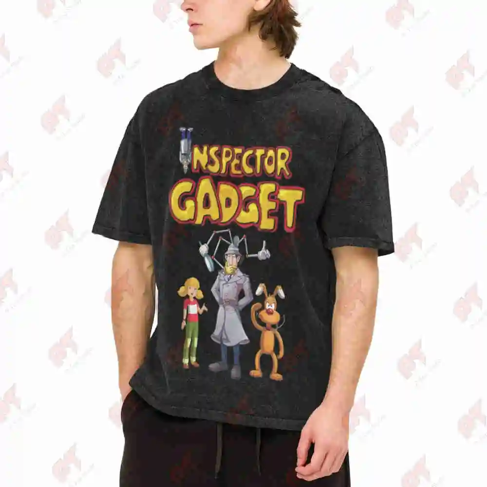 Inspector Gadget Christmas Vintage Washed Tee Pure Cotton T-Shirt