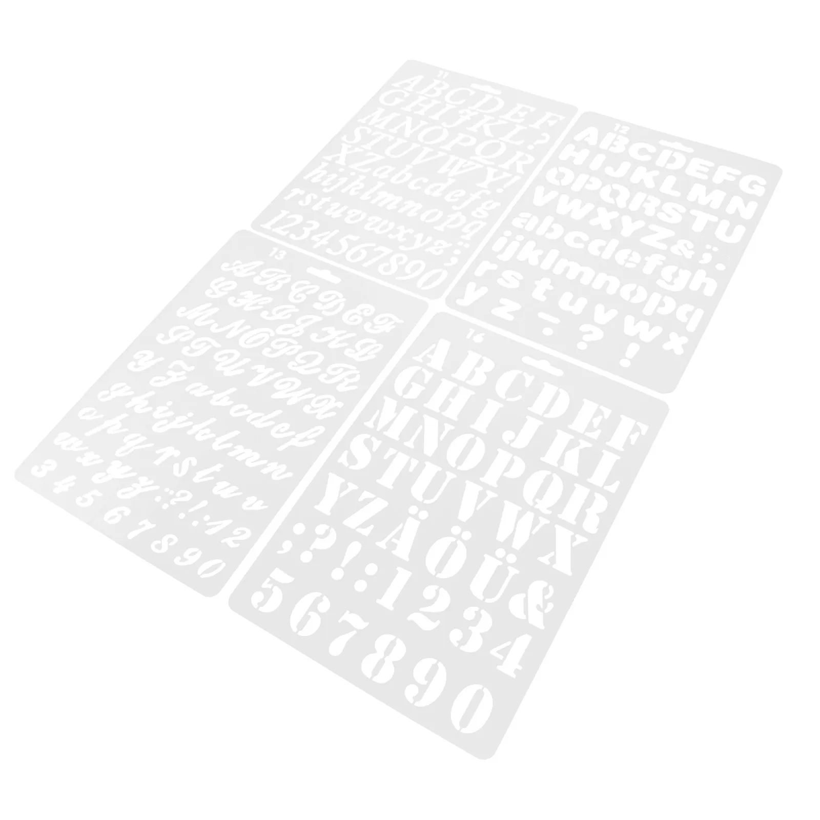 8Pcs Alphabet Letter Number Stencils Large Clear Hollow Design Reusable Painting Templates for Crafts Wood Fabric Paper