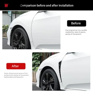 2 pcs car side fender spoiler wind knife ABS ABS Plastic Fiber Carbon Ventilation Decorative Air Side Banging for Honda Civic Tuning Decoration 10 Main Sales Civic Airofolio - №1