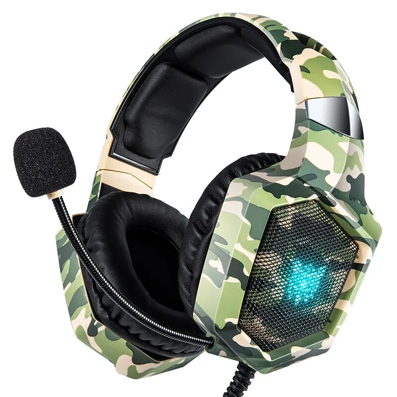 ONIKUMA Wired Stereo Gaming Headphones Com Mic Luzes LED para Gamer Headset