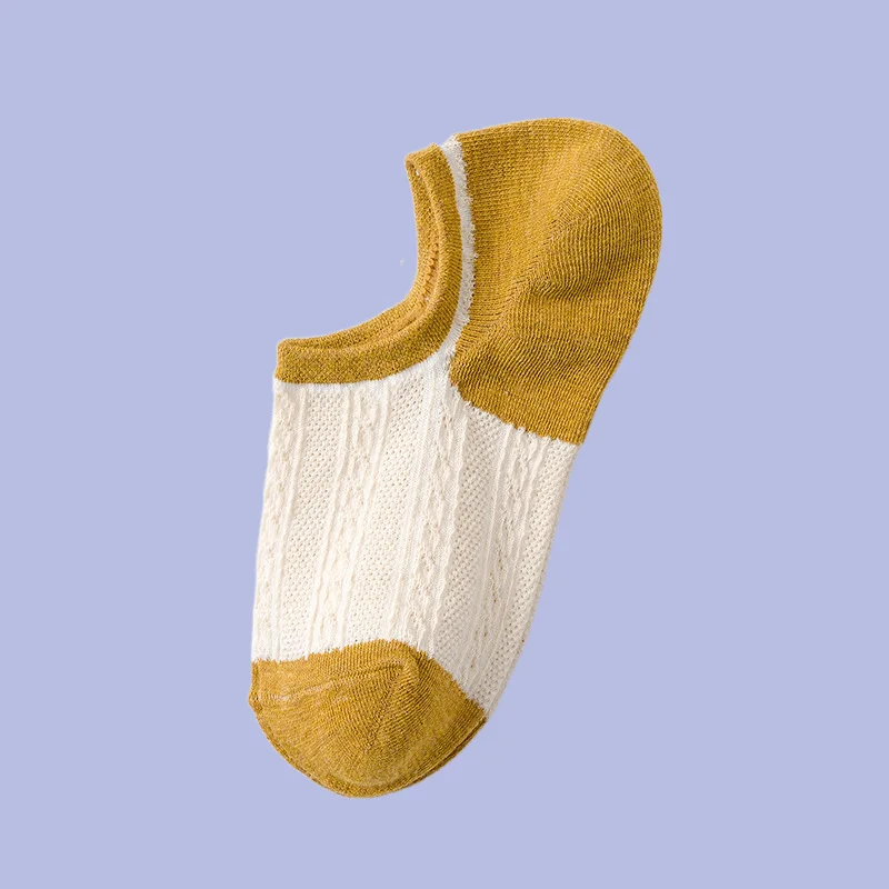 Chaussettes assorties en coton pour femmes, série de fleurs cachées, taille peu profonde, document tout match, printemps et été, nouveau bateau, 5/10 paires