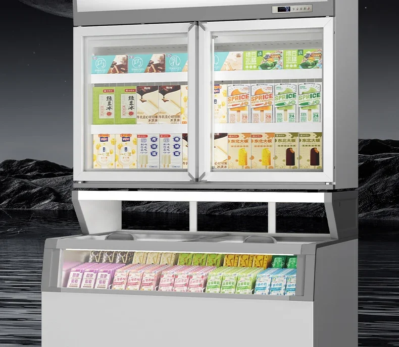 

Silver Zheng sub-mother cabinet commercial refrigeration and freezing integrated display cabinet vertical