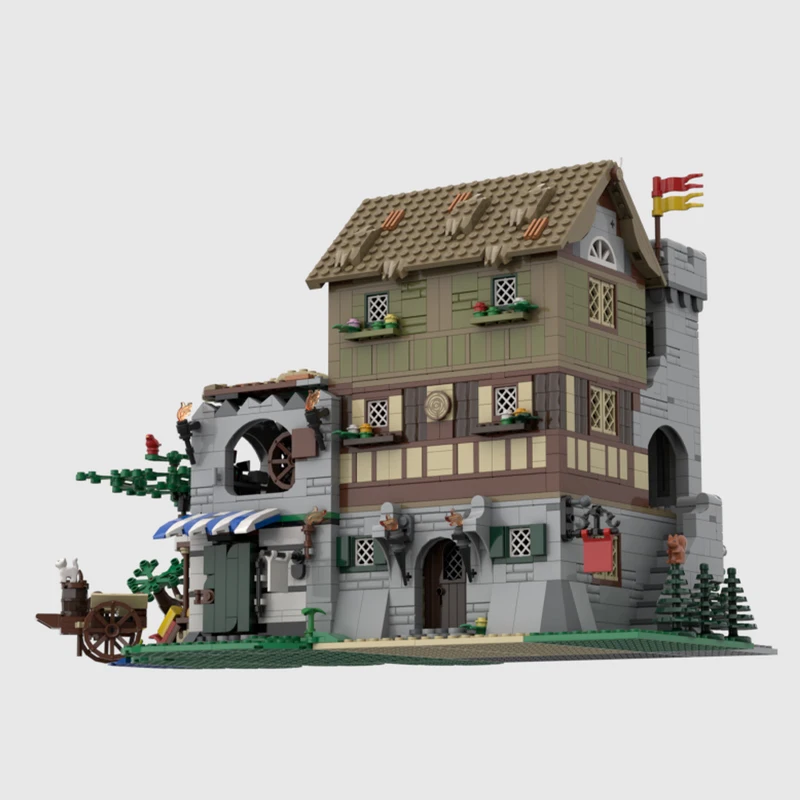 2,300 pieces of MOC building block assembly toys and medieval architectural models as creative festival gifts