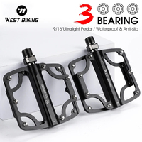 WEST BIKING Bicycle Ultralight Pedal 3 Bearing Pedals Aluminum Alloy CRMO Cycling Footboard for BMX MTB Bike Pedals Accessories
