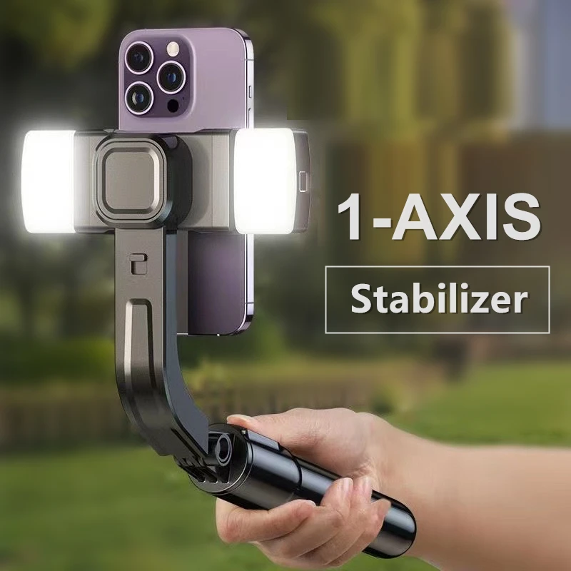 

Foldable Gimbal Stabilizer for Smartphone, Anti Shake Selfie Stick Tripod Phone Holder with Remote Shutter for iPhone Android