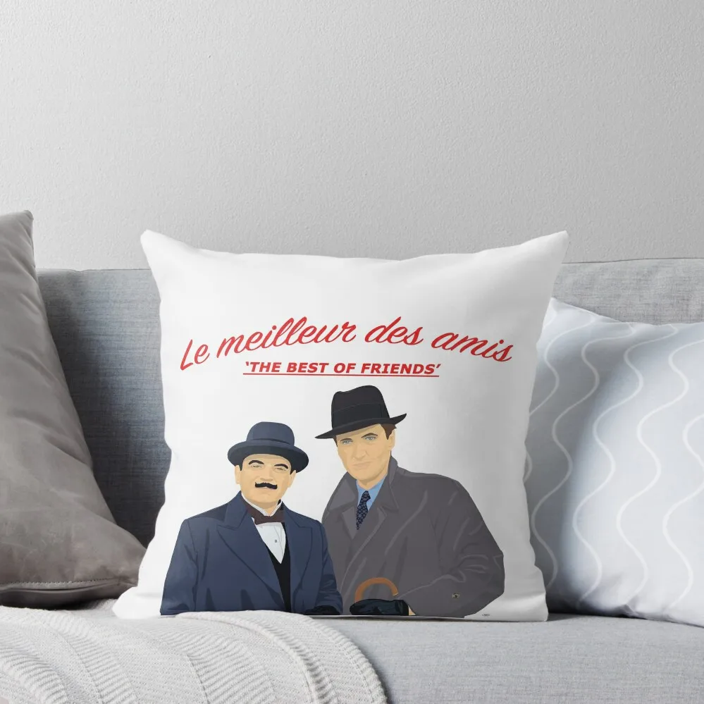 The best of friends - Poirot & Hastings Throw Pillow Couch Pillows Embroidered Cushion Cover pillow