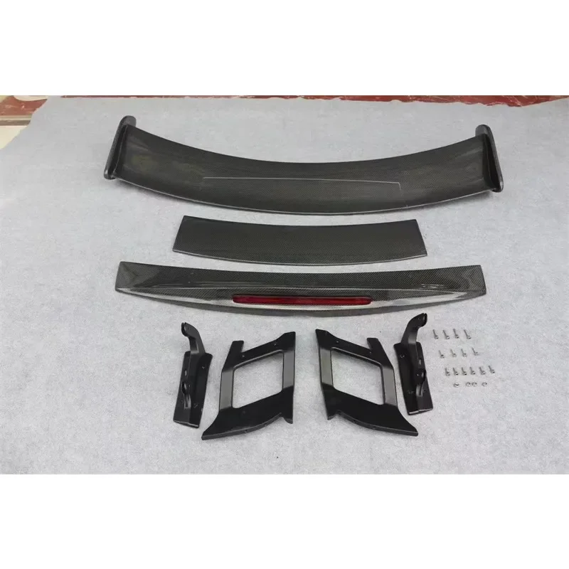 For GT GTS GTR GTC GT Upgrade BS Style Carbon Fiber Rear Spoiler (with LED) Body Kit Rear Diffuser Front Bumper Edge 2