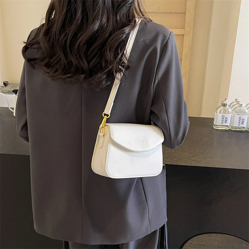 LEFTSIDE Small PU Leather Flap Crossbody Bags for Women 2024 Korean Fashion Females Shoulder Bag Lady Handbags and Purses