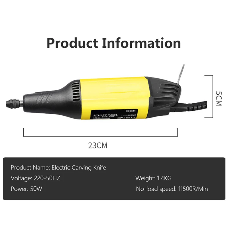 50W Woodworking Engraving Machine Set Woodworking Electric Carving Knife Chisel Knife Carving Chisel Wood Carving Tool With Box