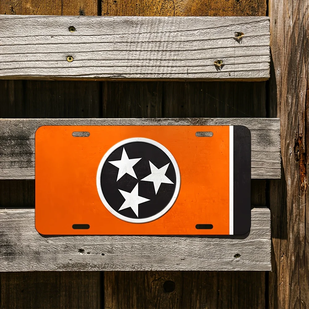 Retro Tennessee State Flag Metal Wall Art - Vintage Aluminum  Rustic Home Bar Cafe Decor, No Electricity Needed, Durable Wall-M