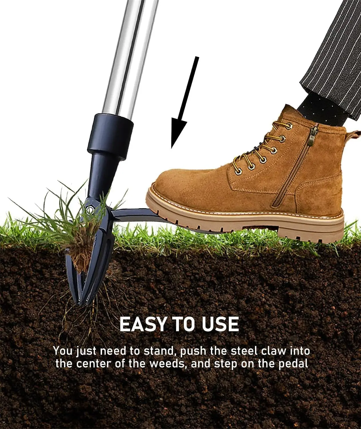 Weed Picker Head Replacement Metal Weeding Puller Remover Tool Stand Up Weed Remover Handheld Weed Picker Tool for Outdoor