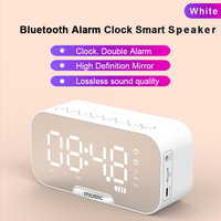 Factory Direct Sales Q5 Mirror Wireless Bluetooth Speaker Alarm Clock Mobile Phone Holder English Packaging Cross-border