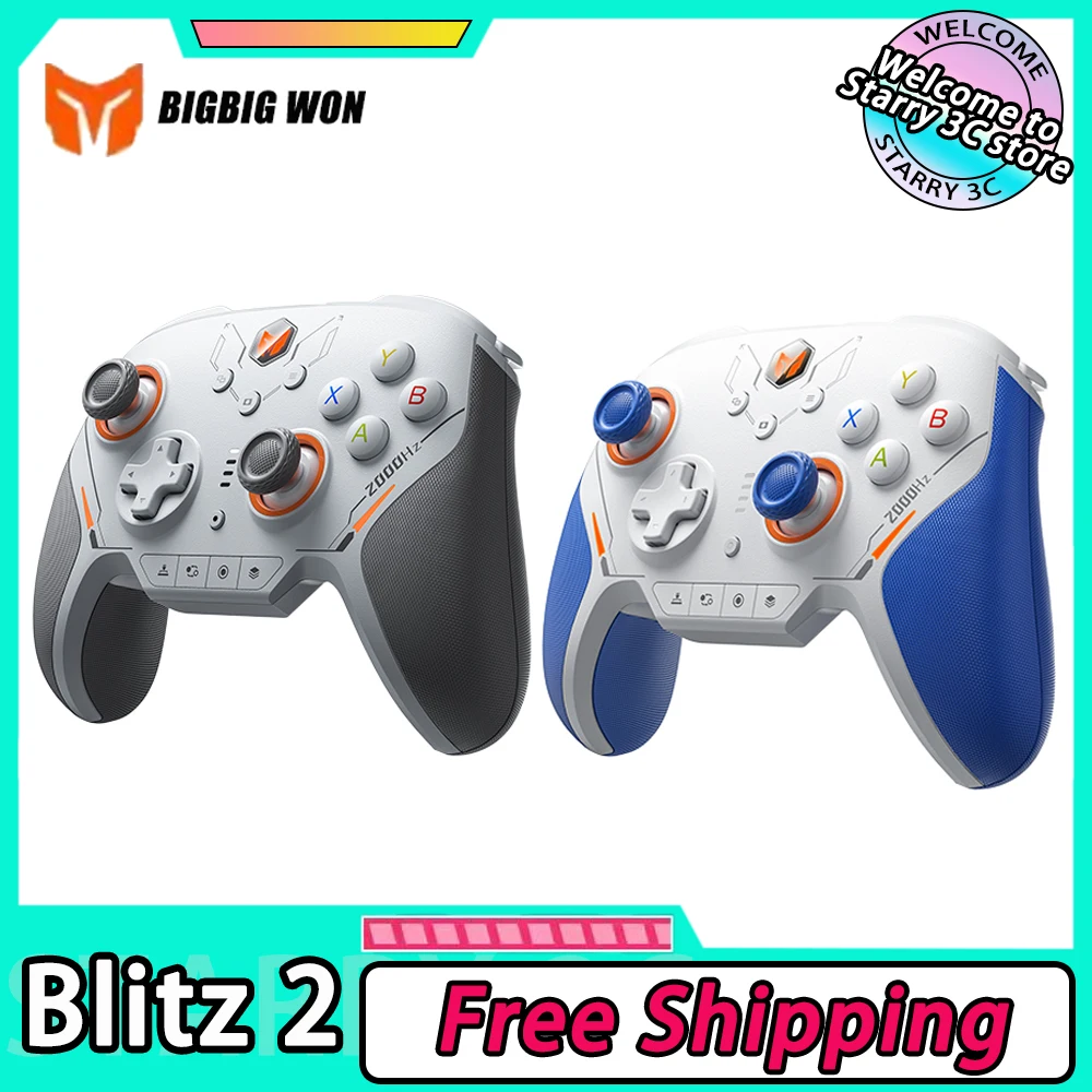 BIGBIGWON Blitz 2 TMR Star Flash Wireless Bluetooth Gamepads Somatosensory Controllers Customized 2000HZ For NS PC Steam Game