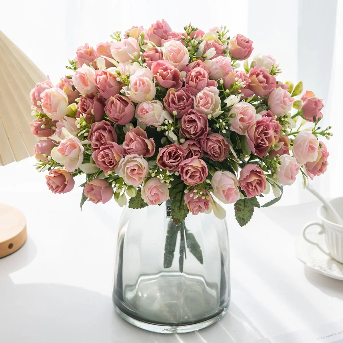 Künstliche Blumen Rote Seidenrosen Brautstrauß Heim Raum Festival Dekoration Outdoor Garten Hof Hochzeit DIY Geschenkbox Bogen Kranz