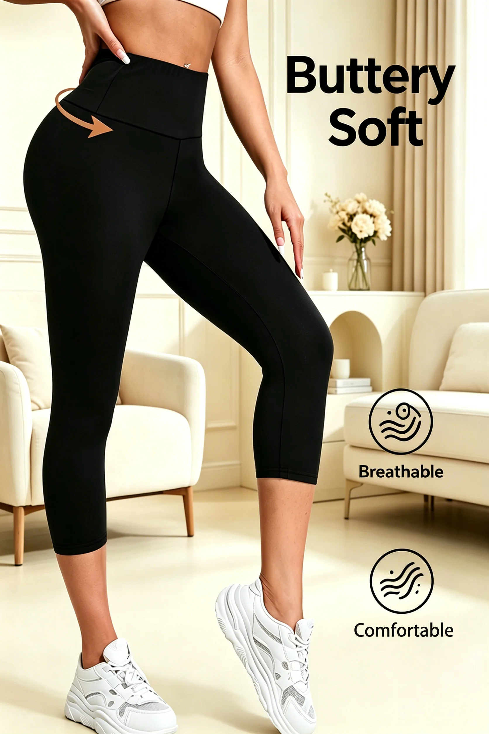 

Ladies high waist leggings soft yoga pants, four-sided elastic sweat-absorbing sweatpants, suitable for gym and daily wear.