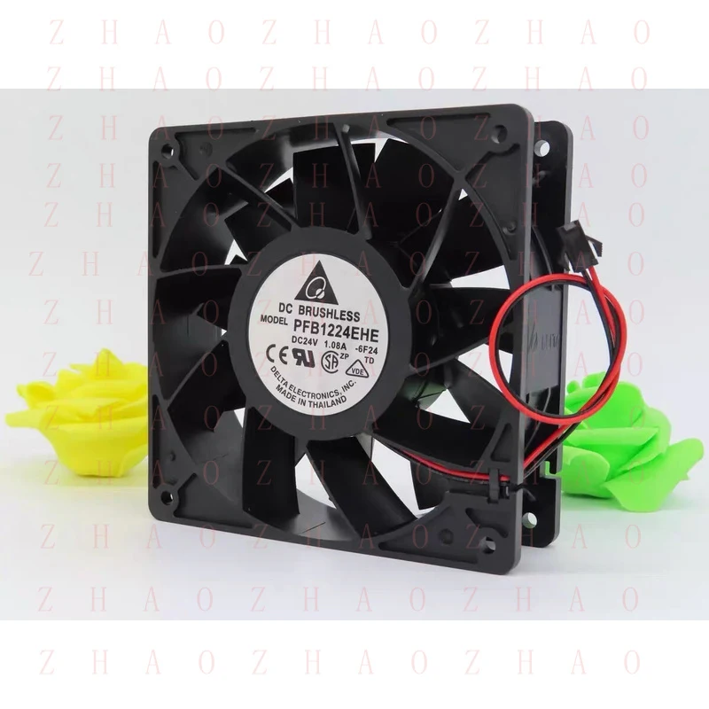 L+ PFB1224EHE for Delta Sever Cooling Fan 120X120X38mm Dual Ball Cooler 12cm 24V 1.08A