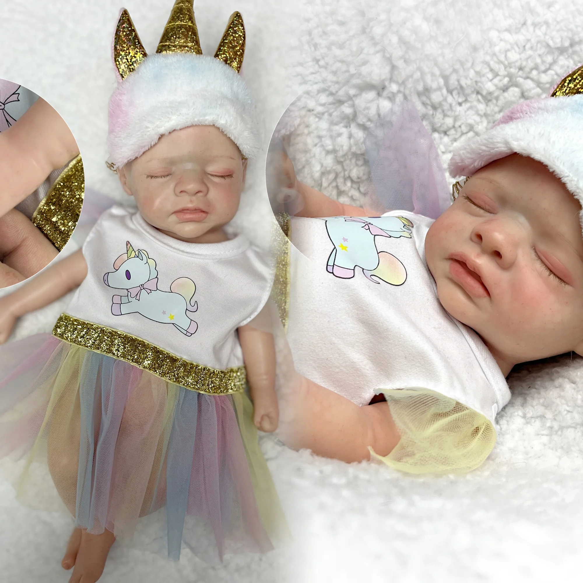 

33cm Soft Solid Silicone Bebe Reborn Girl Painted and Unpainted Lifelike Reborn Dolls Muñecas Reborn Corpo De Silicone