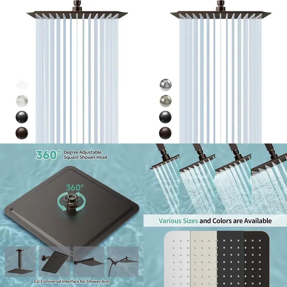 

Oil Rubbed Bronze 12 High-Purity Rain Shower Head with Water-Saving Feature