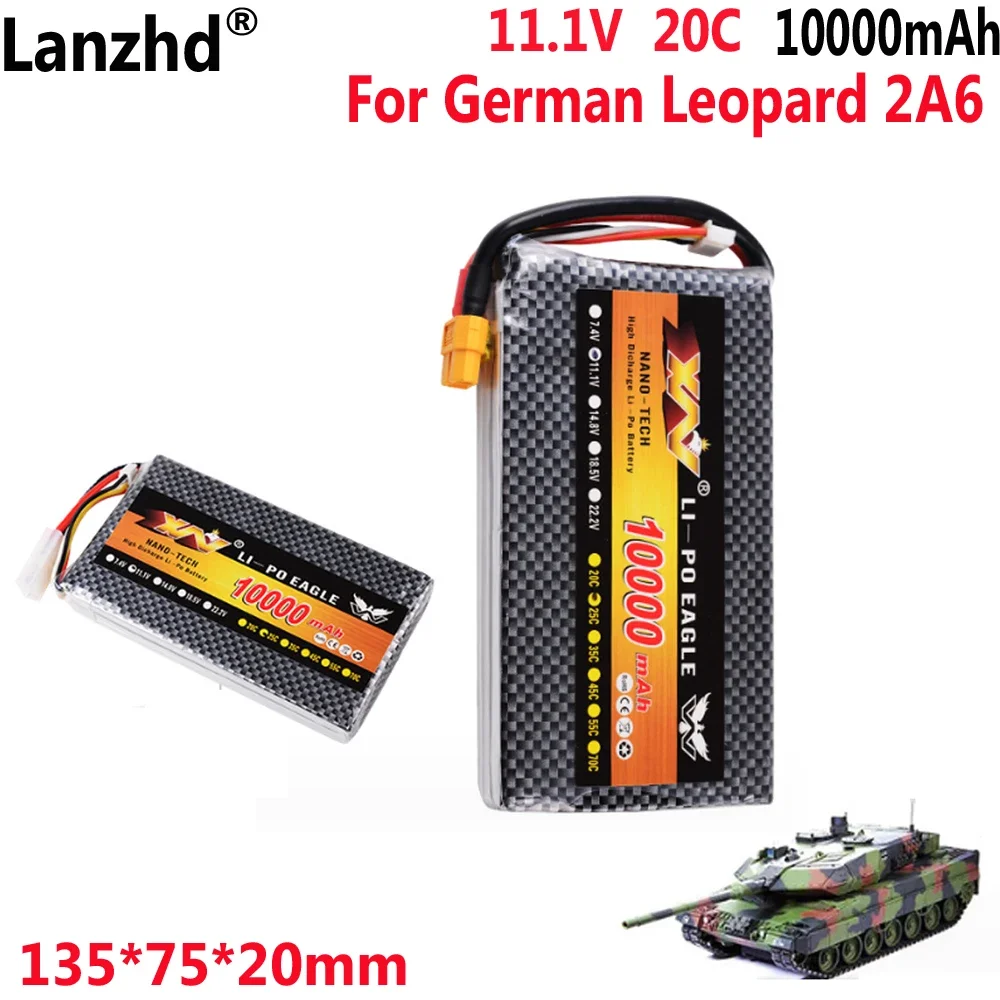 

11.1V 20C 10000mAh battery For German Leopard 2a6 Remote Control Tank and USE for Remote Control Toy battery