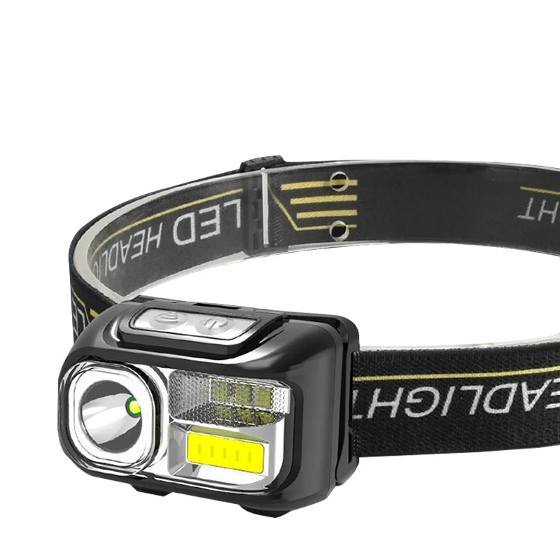 LED Headlamp Flashlight for Adults & Kids, Running, Camping, Hiking Head Lamp Wave Sensor with White & Red Light, 8 Modes