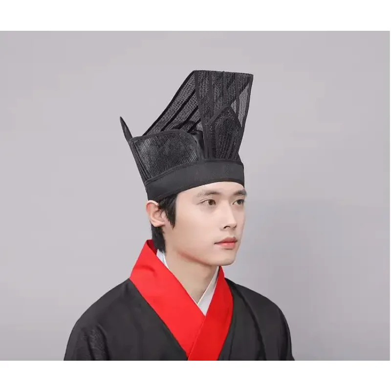 Chinese Ancient Black Mesh Hat Men literati Official Perform Han Dynasty