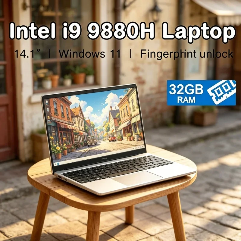 

Pristine 2026 Portable 14.1" HD Laptop Intel Core I9-9880H RAM SSD Mellifluous Ultra Slim Windows 11 Primary Daily Use Refined