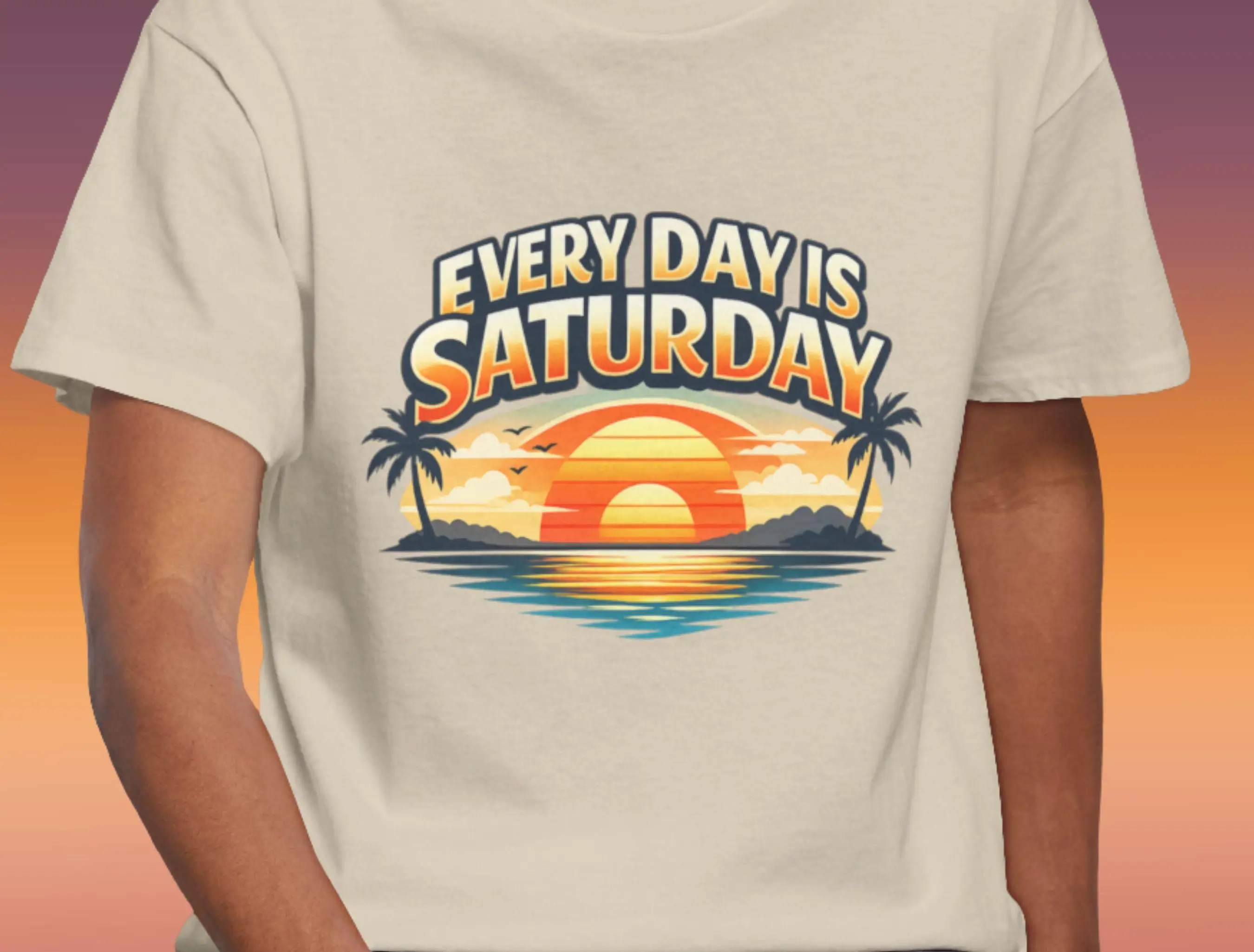 Every Day Is Saturday Shirt, Funny Retirement Gift for Retiree, Relaxing Beach Sunset Retirement Tee, Unisex Retired Life