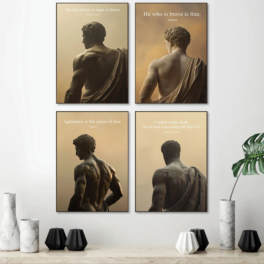 Marcus Aurelius Stoicism Inspirational Quote Posters and Prints Canvas Painting Wall Art Picture for Room Office Home Decor