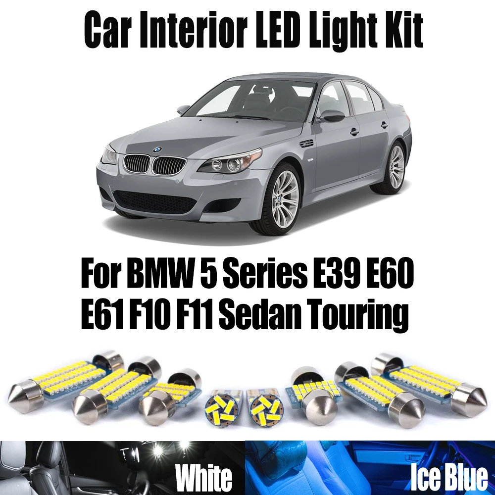 

Canbus Car Bulbs Accessories For BMW 5 Series E39 E60 E61 F10 F11 Sedan Touring LED Interior Dome Ceiling Door Trunk Light Kit