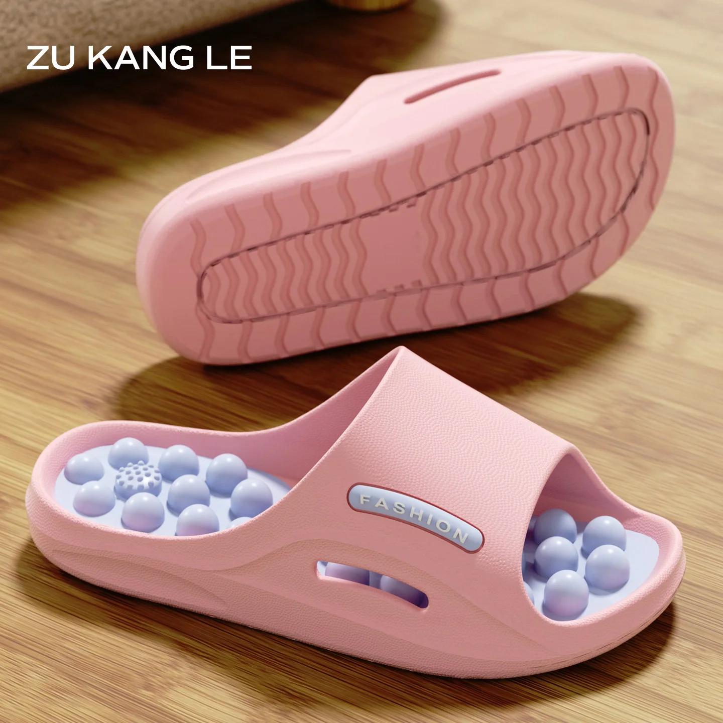 Badezimmer-Massage-Hausschuhe für Männer und Frauen, weiche, elastische Akupressur-Fußmassage-Sandalen, rutschfeste Dusch-Slides, schnelltrocknend, Hausschuhe für zu Hause – Detail 2