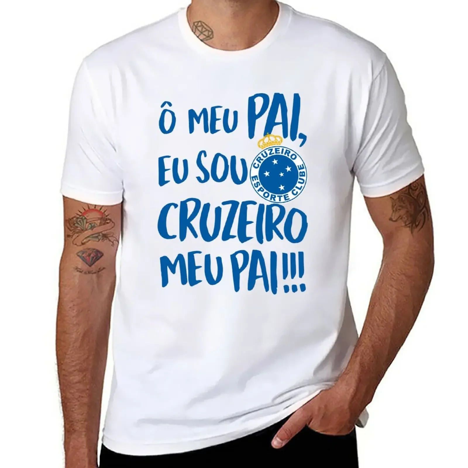 Новинка, Мужская футболка O meu pai, eu souzeiro meu pai - Cruzeiro Esporte Clube, графическая футболка, Мужская футболка