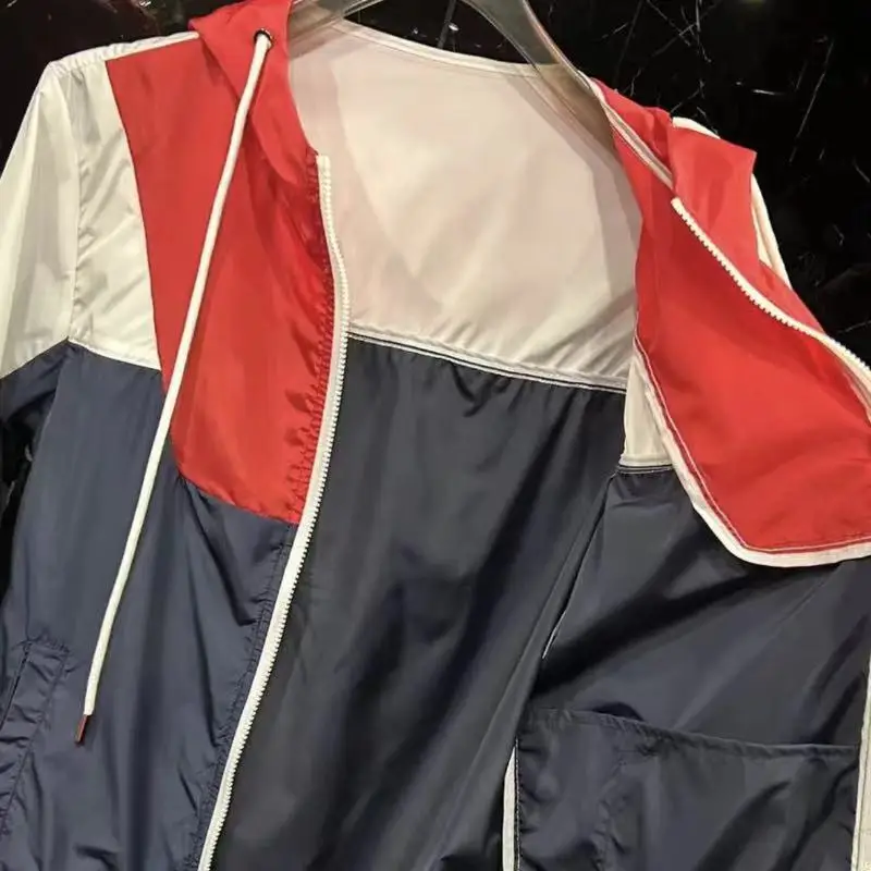 

Men's Faionable Thin Hooded Jaet 2024 Outdoor Summer Casual High Quali Sun Protection Loose Fit Long Sve Daily Wear