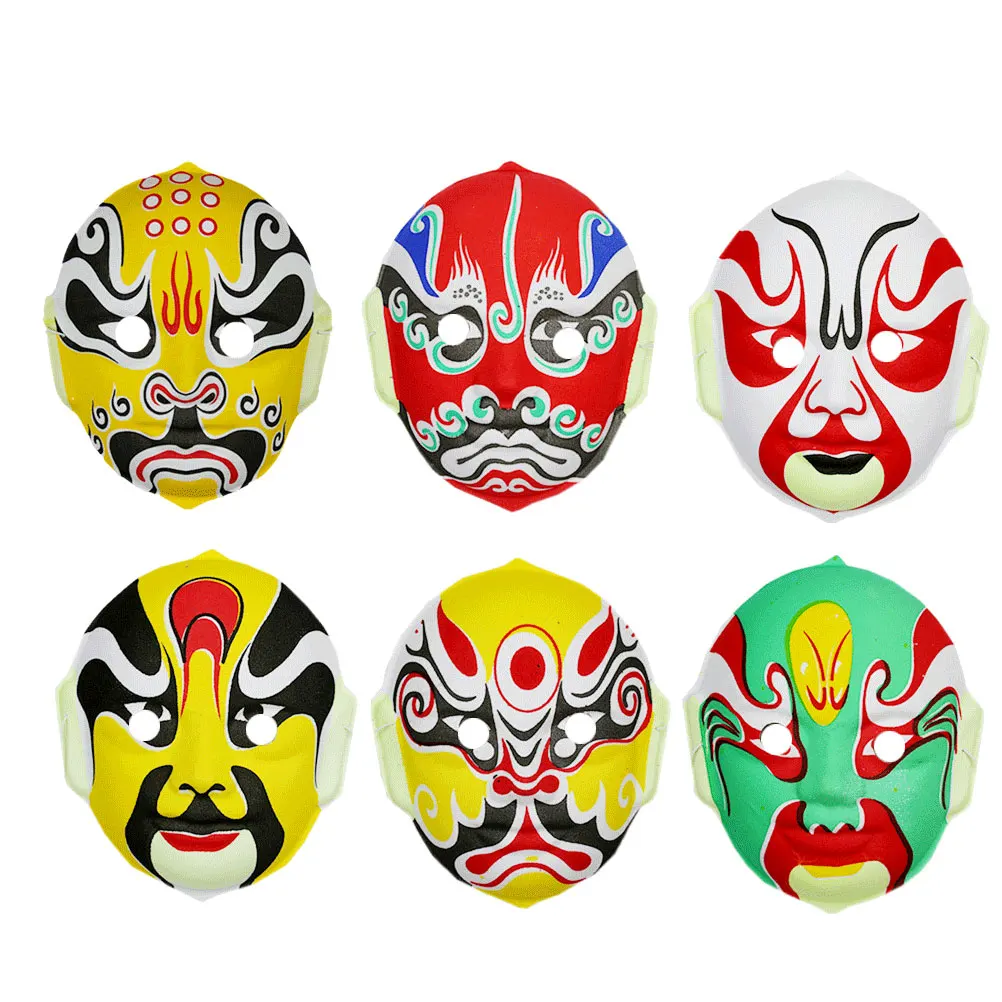 

6 Pcs Peking Opera Mask Halloween Masks Facemask for s Make up Masquerade Boys Festival Child