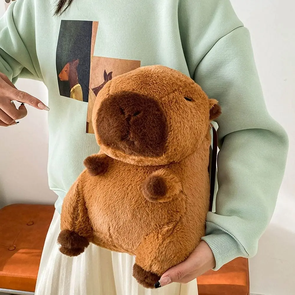 Capybara Capybara Plüsch Rucksack Cartoon Plüsch Puppen tasche Cartoon Rucksack große Kapazität Tiere Studenten Schult asche Mädchen