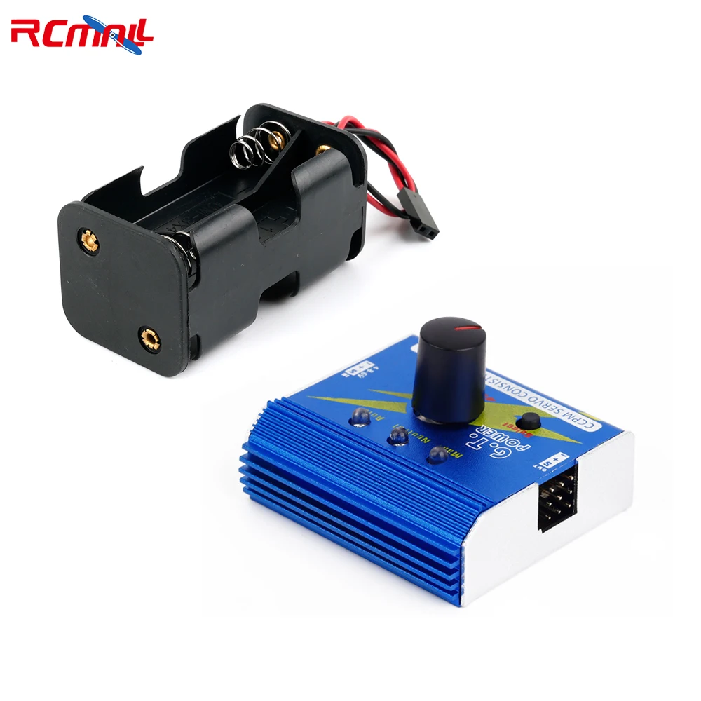 RCmall 3CH ESC Servo Tester G.T. Power CCPM Consistency Master Checker Tester + 4 Cell AA Battery Holder Case with JR Connector